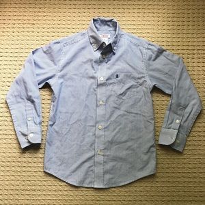 Worn 1X! Boys Blue Striped Izod Button Down